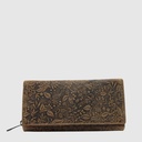 Portefeuille long en cuir embossé – H.U.N.T