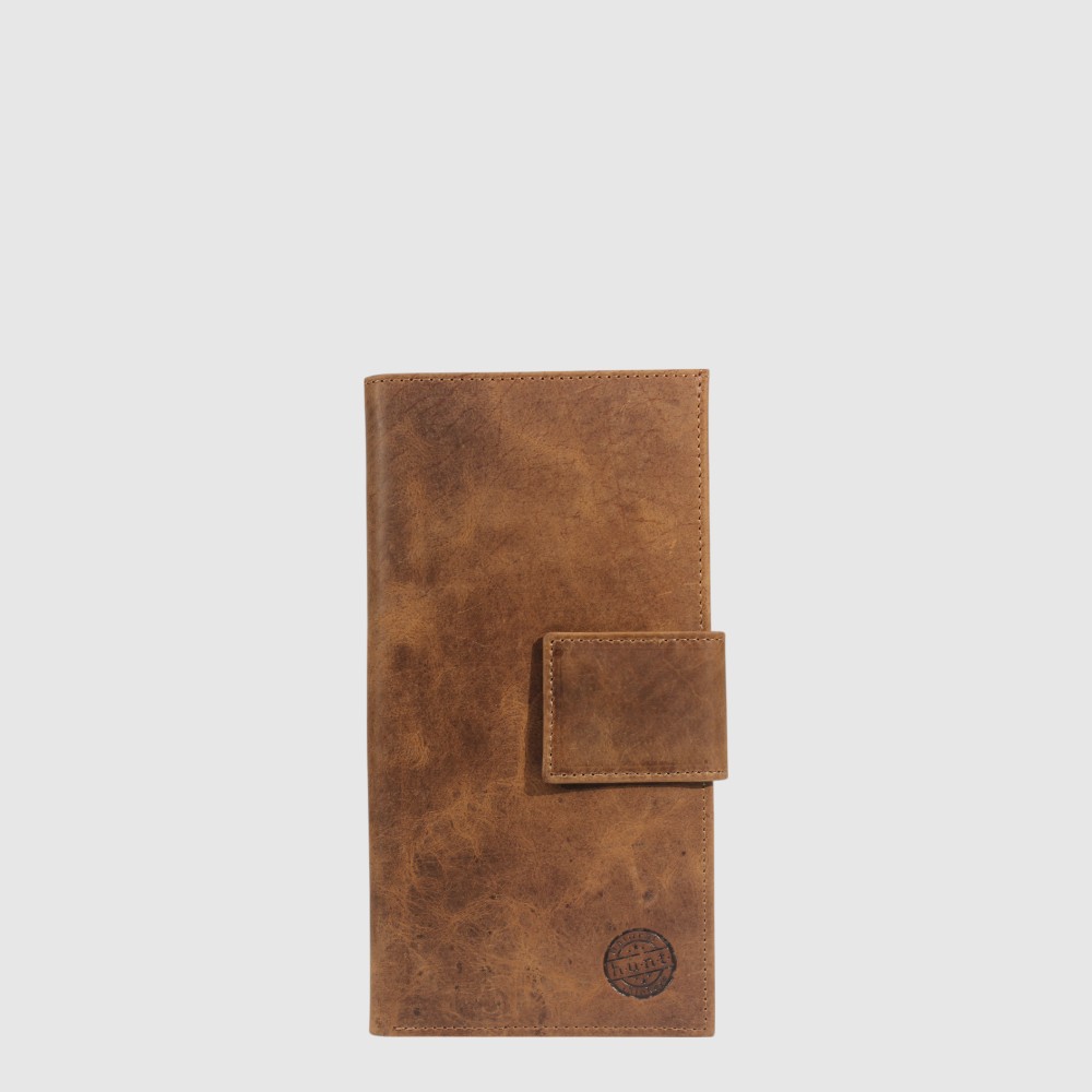 [133-7058-122] Porte-passeport en cuir naturel - H.U.N.T