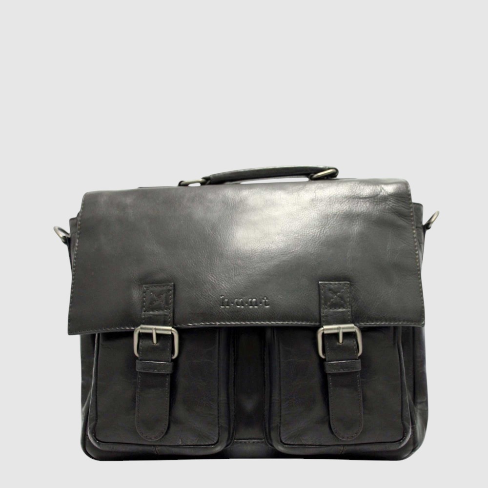 [133-HU506363-80] Porte-documents à poignée en cuir – H.U.N.T