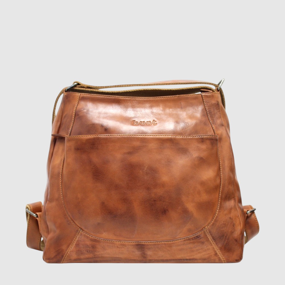 [133-HU534040-122] Grand sac à main convertible (sac à dos) en cuir – H.U.N.T