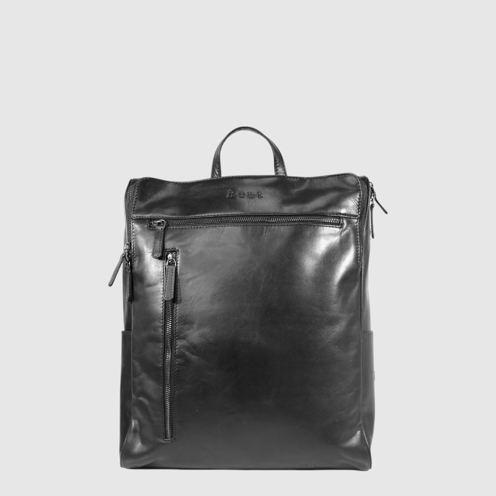 Leather backpack with laptop compartment – ??H.U.N.T