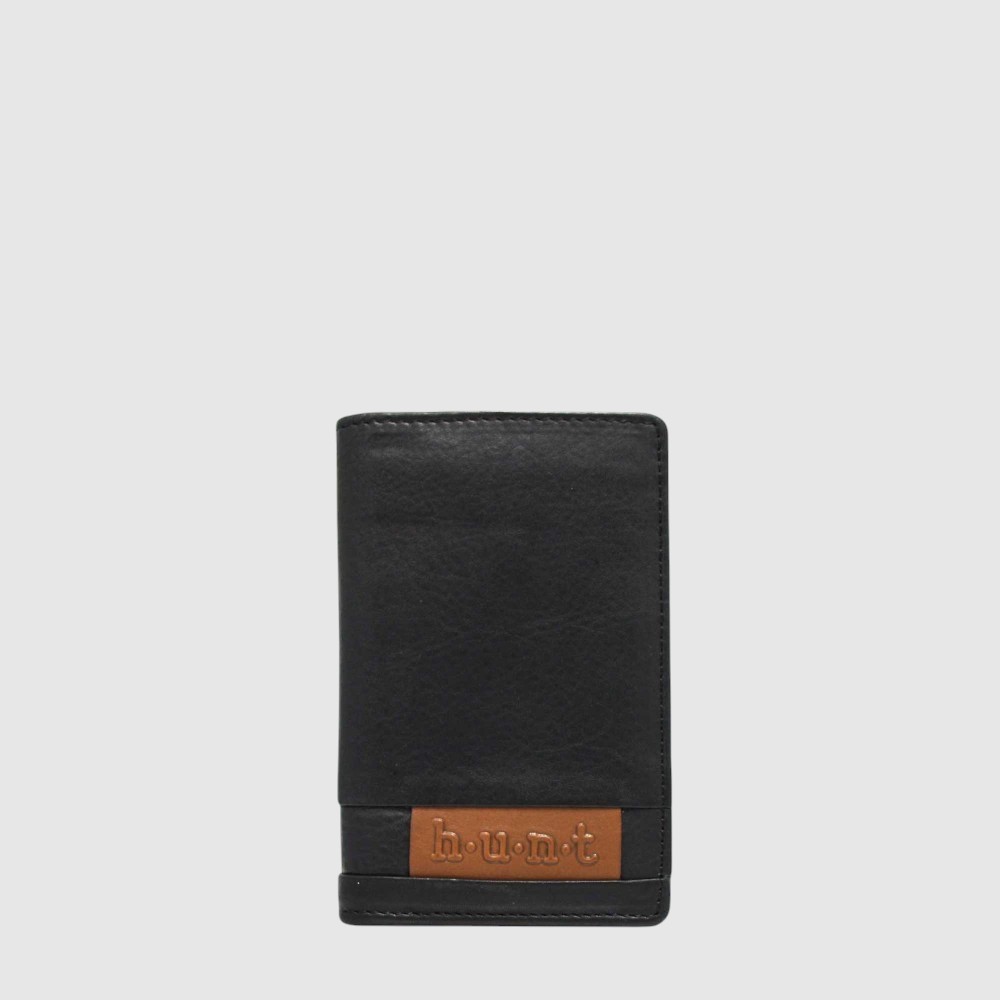 [133-HU602806BT-87] Porte-cartes vertical en cuir 2 tons RFID – H.U.N.T