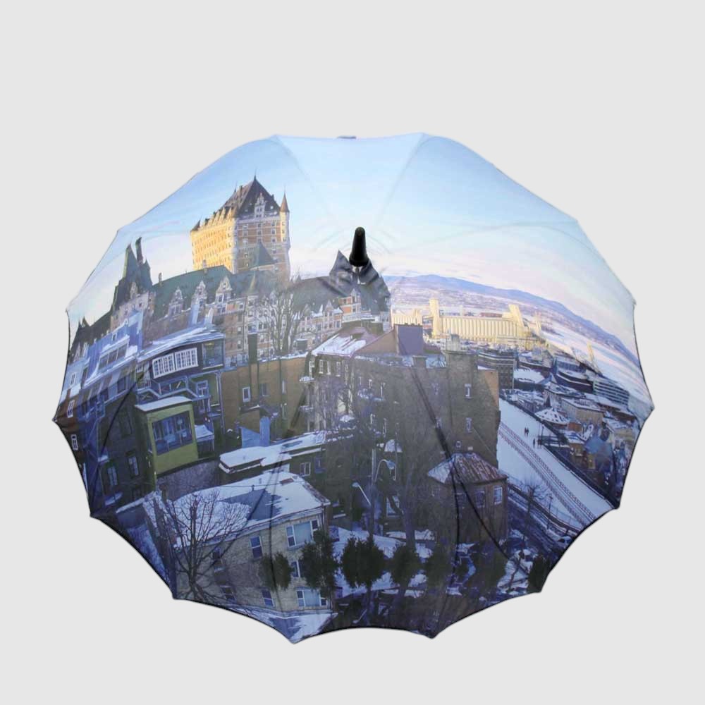 [134-VIEUX-QC-2-66] PARAPLUIE LONG VIEUX-QC OUVERT