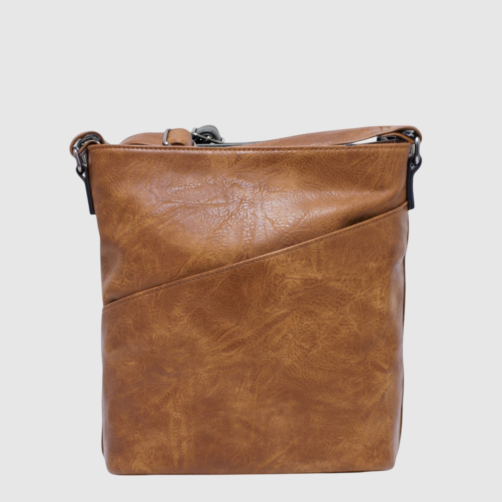 [148-CM29264-120] SAC A MAIN BANDOULIÈRE ZAC (COGNAC-TABAC)