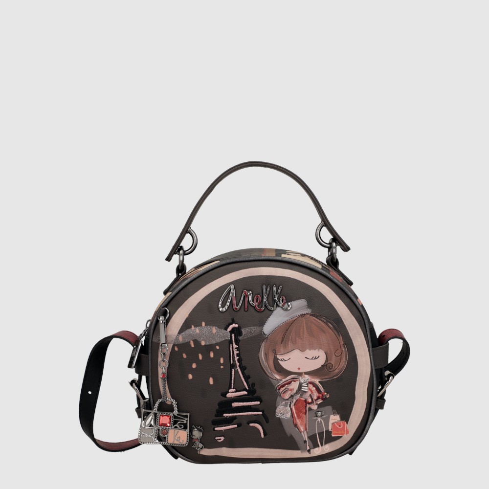 Sac à main rond avec bandoulière ajustable – Collection MADEMOISELLE – Anekke