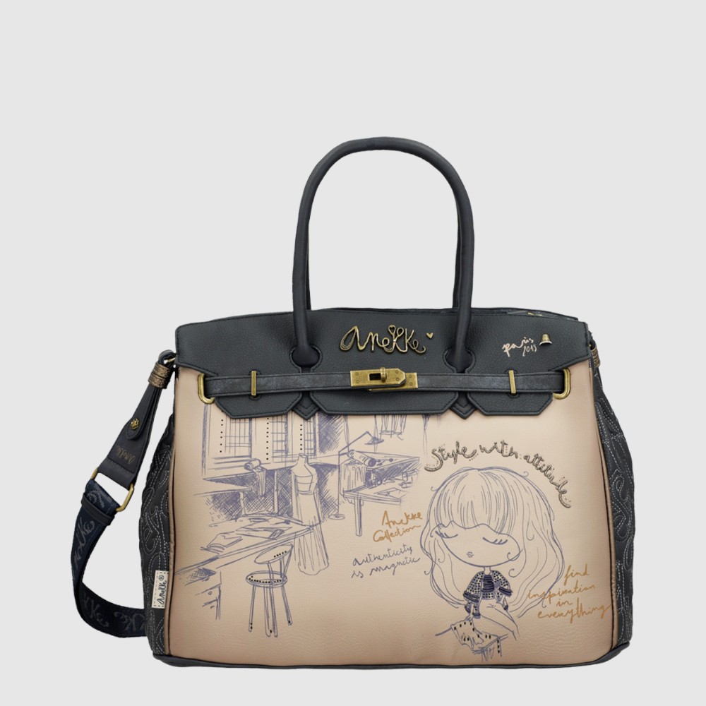 [150-41846-120-66] Sac porte-document à poignées avec sangle valise – Collection STUDIO – Anekke