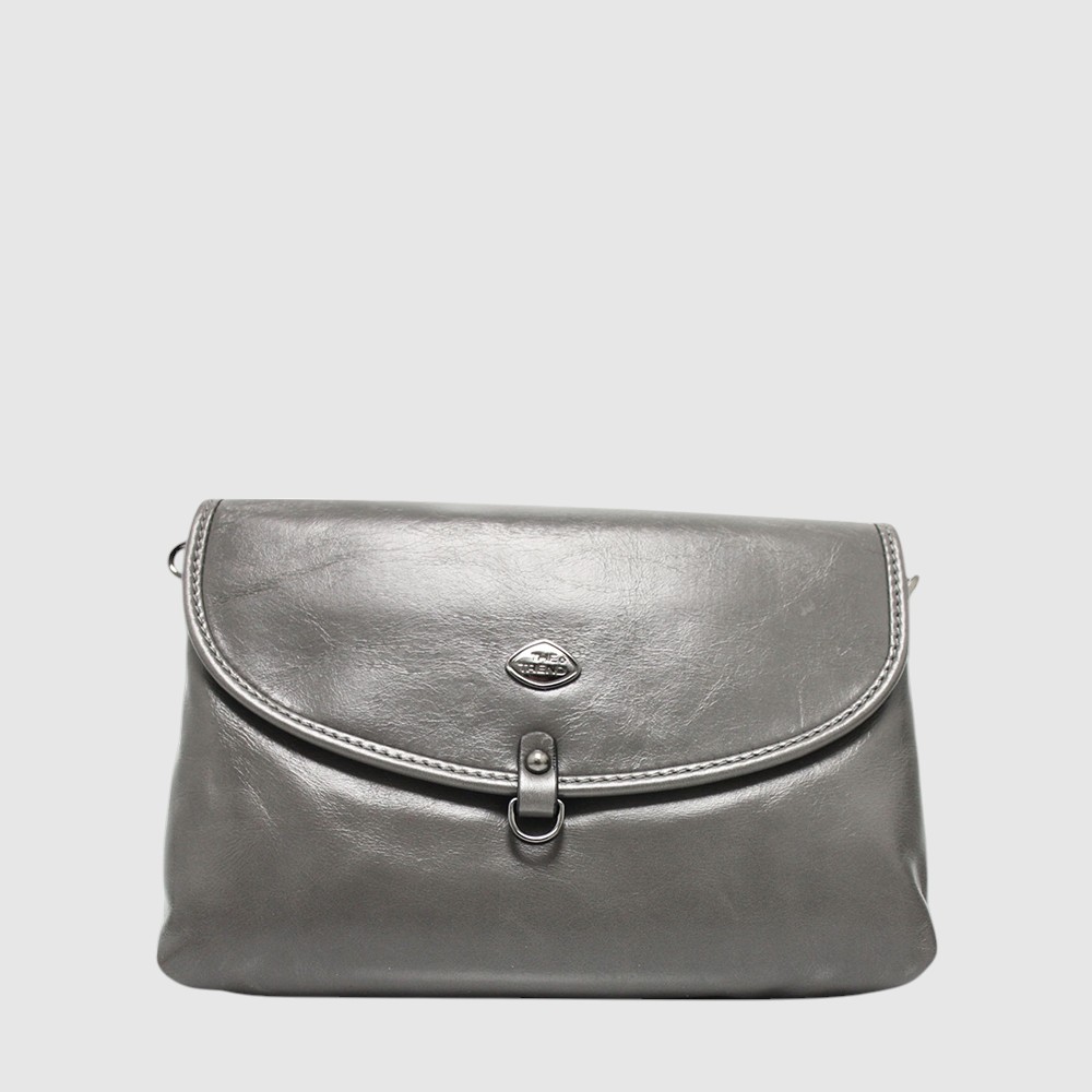 [155-1764893-240] LATINA - Sac à main en cuir lustré – The Trend (GRIS)