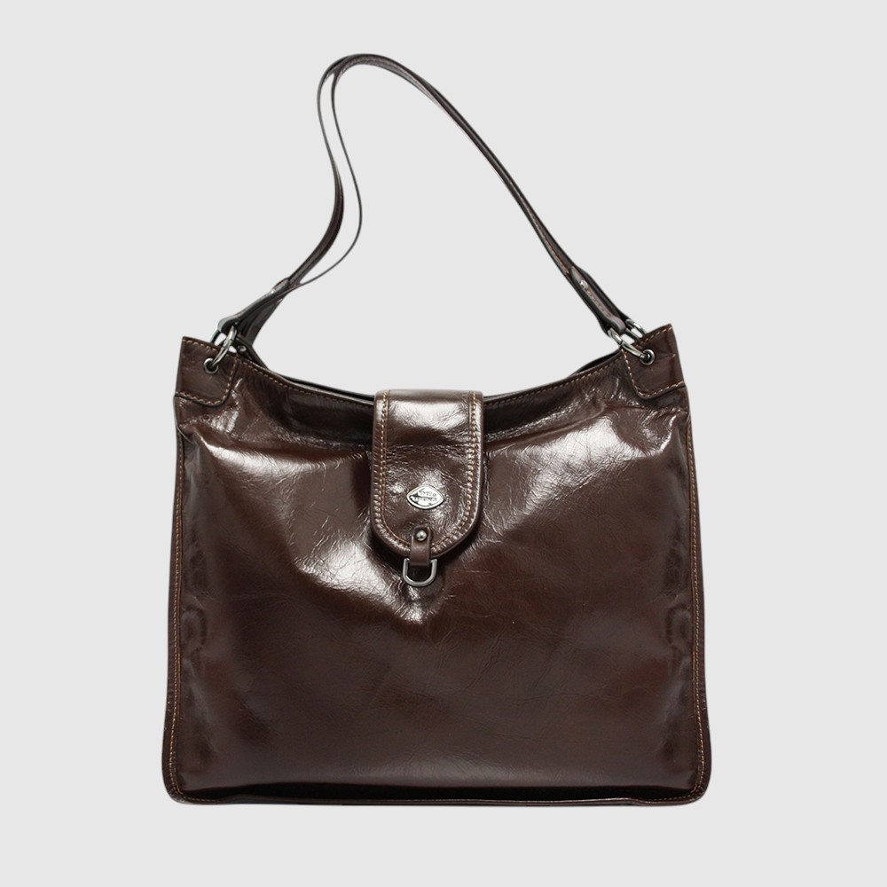FORLI - Sac à main double compartiment en cuir lustré – The Trend
