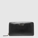 Portefeuille long RFID à zip contour en cuir lustré – The Trend