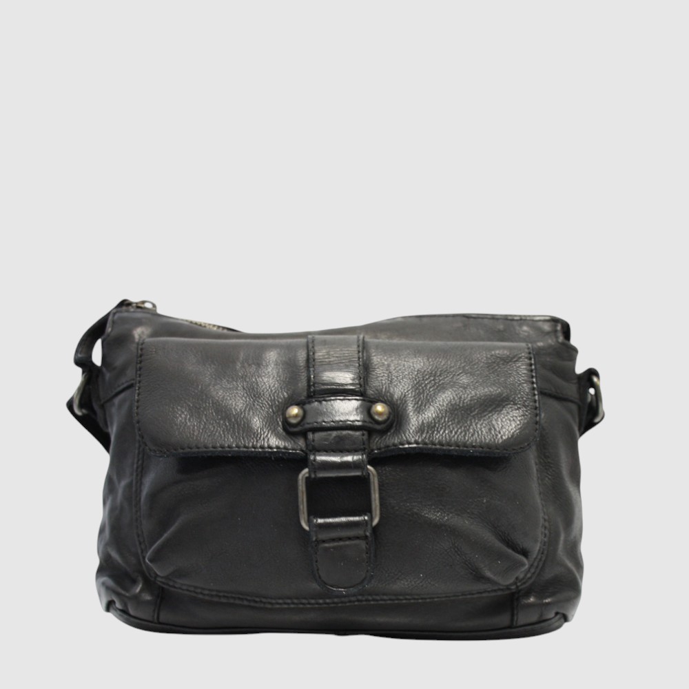 [155-22399-80] SAC A MAIN EN CUIR RABAT AVANT (NOIR)
