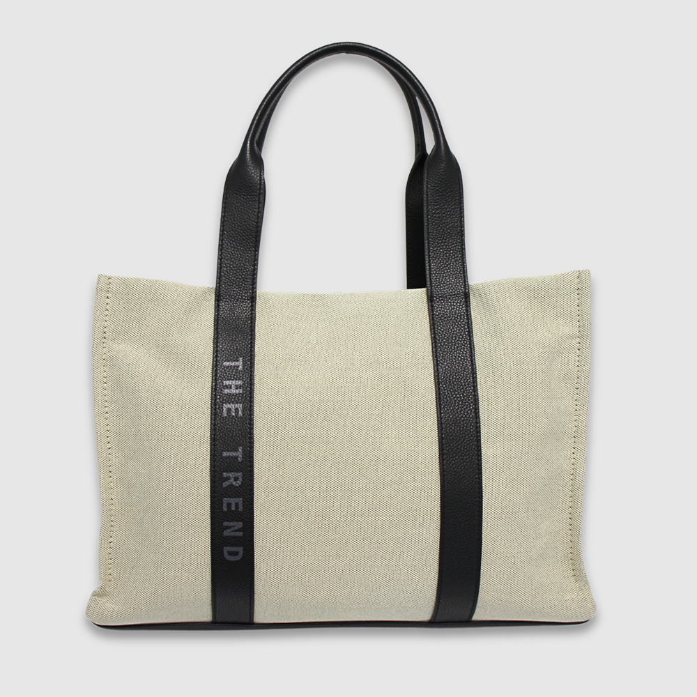 MENTA - Sac fourre-tout canevas et cuir - The Trend