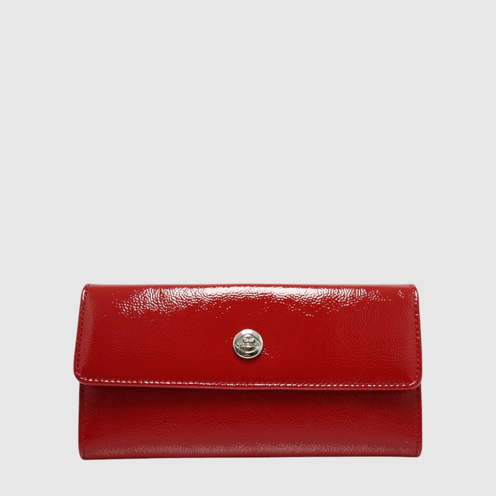 Long, slim, tri-fold RFID wallet in glossy leather – The Trend
