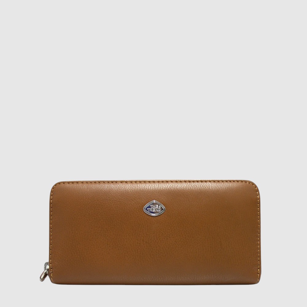 Portefeuille long à zip contour en cuir - The Trend
