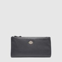 Long leather wallet with RFID and snap closure - The Trend