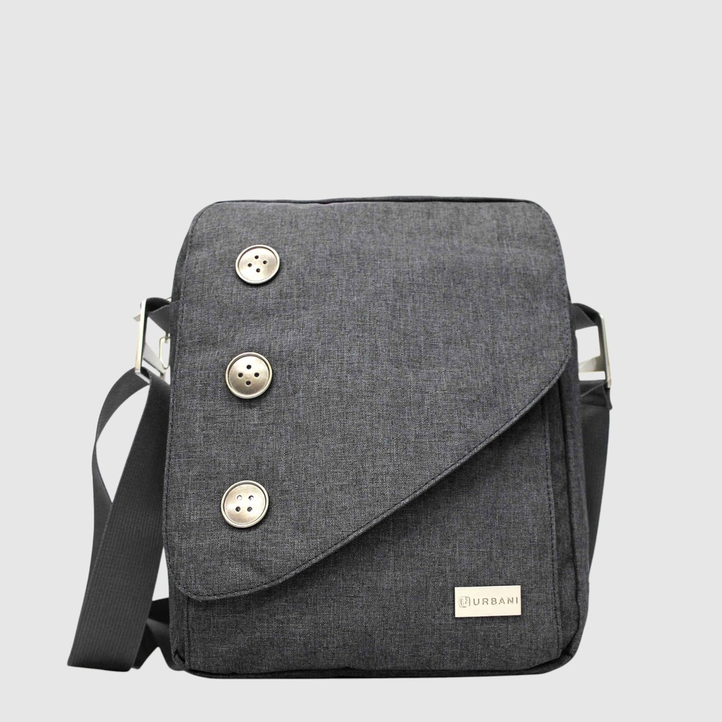 Sac à bandoulière à 3 boutons en nylon - Urbani