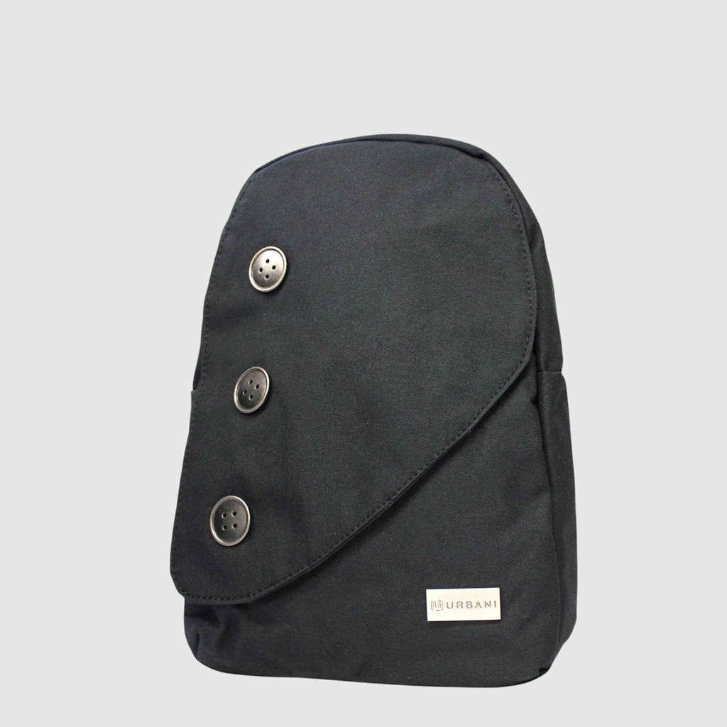 [127-2760P-80] Sac monosangle à 3 boutons en nylon - Urbani (NOIR)