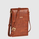 Petit sac motif croco imprimé fleuri compartiment téléphone et sections cartes – SKPAT