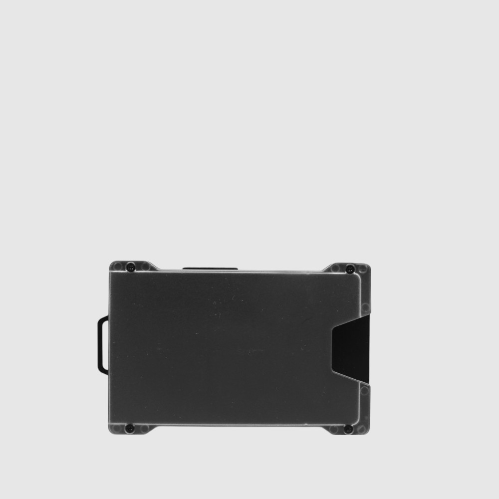 [132-CW2503-80] Porte-cartes RFID en aluminium avec fenêtre et clip à billet – MAT (NOIR)