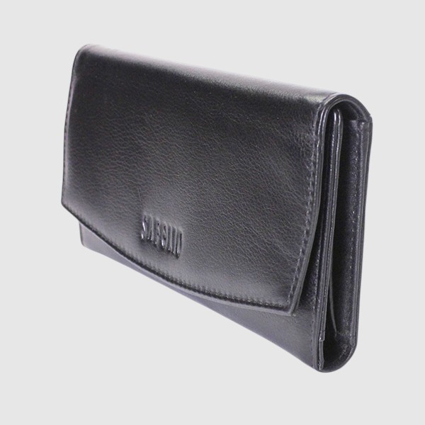 [133-66128-80] Portefeuille long en cuir - Safolio (NOIR)