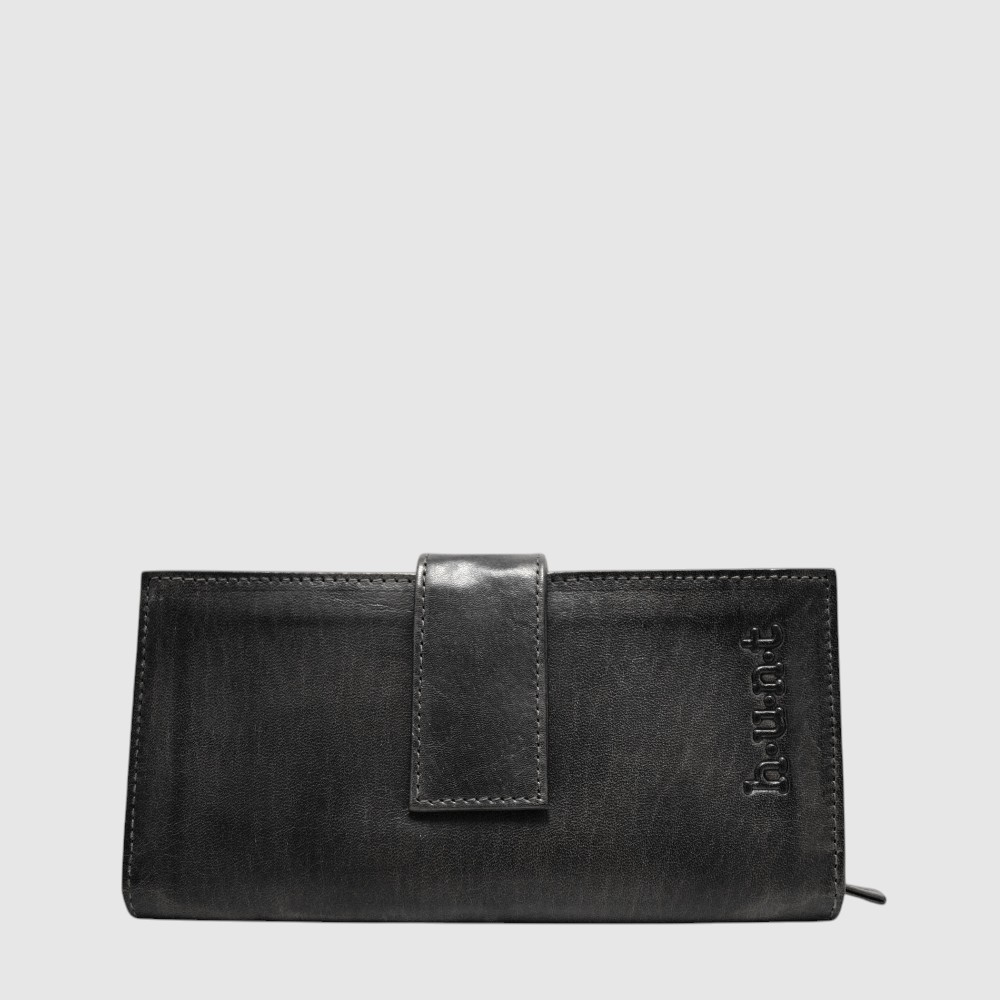 Portefeuille long double en cuir RFID – H.U.N.T