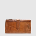 Portefeuille long en cuir RFID avec volet central – H.U.N.T