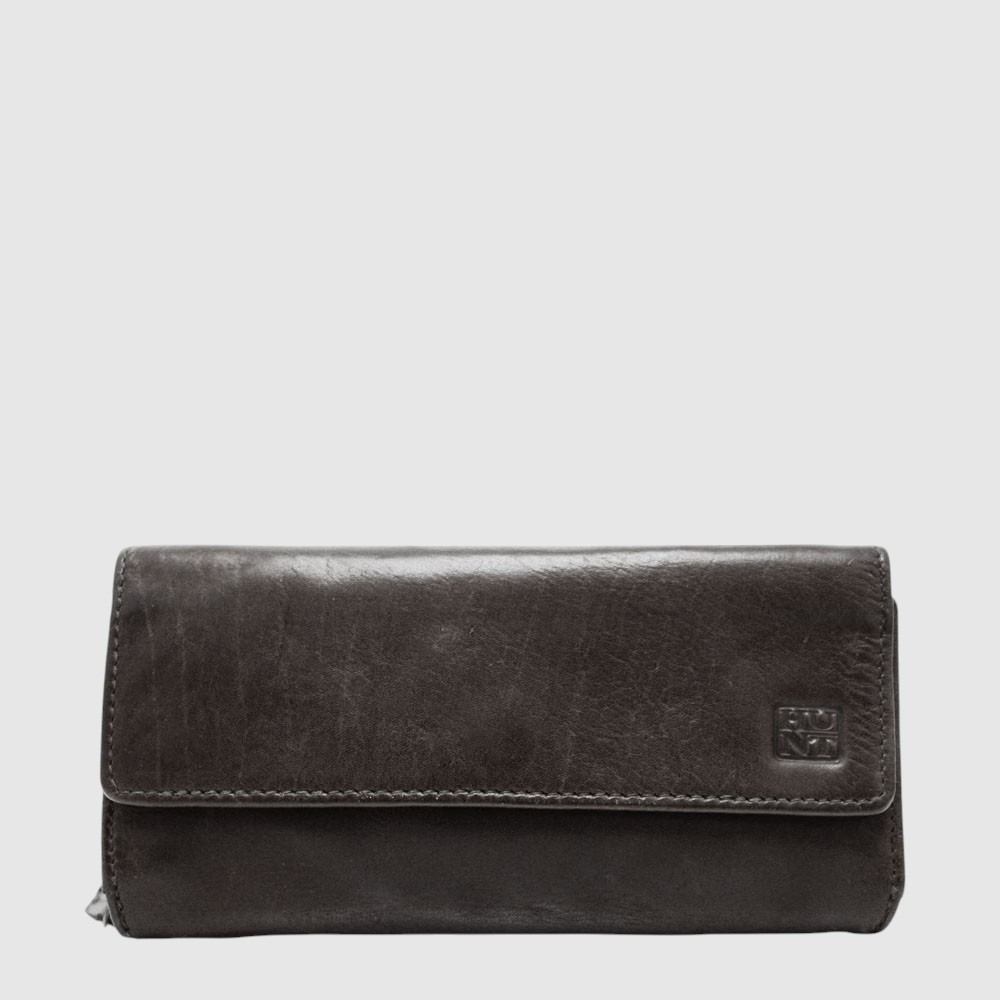 H.U.N.T. Tri-fold RFID leather long wallet