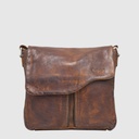 SAC A MAIN RABAT BAND.CUIR HUN