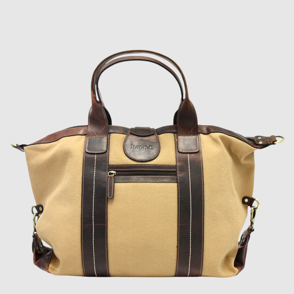 Leather and canvas travel bag – H.U.N.T