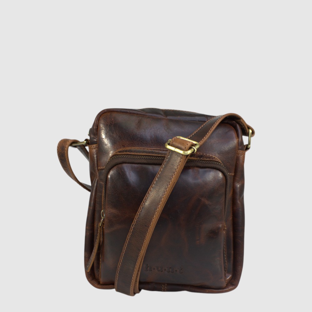 Sac à bandoulière unisexe en cuir véritable - H.U.N.T