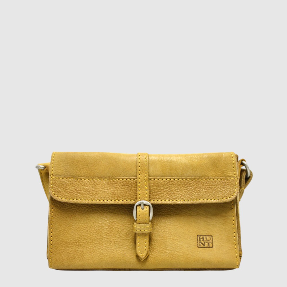 Small double-compartment leather handbag – H.U.N.T
