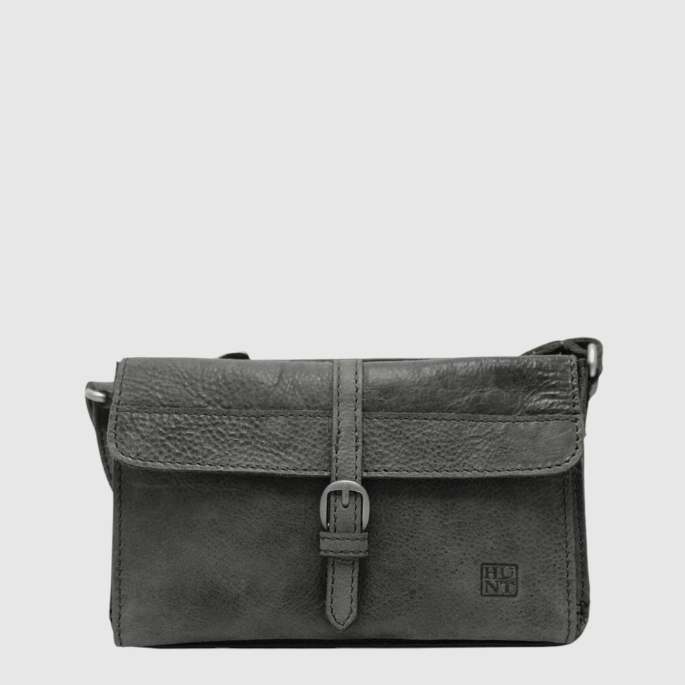 [133-HU559566-80] Petit sac à main en cuir double compartiment – H.U.N.T (NOIR)