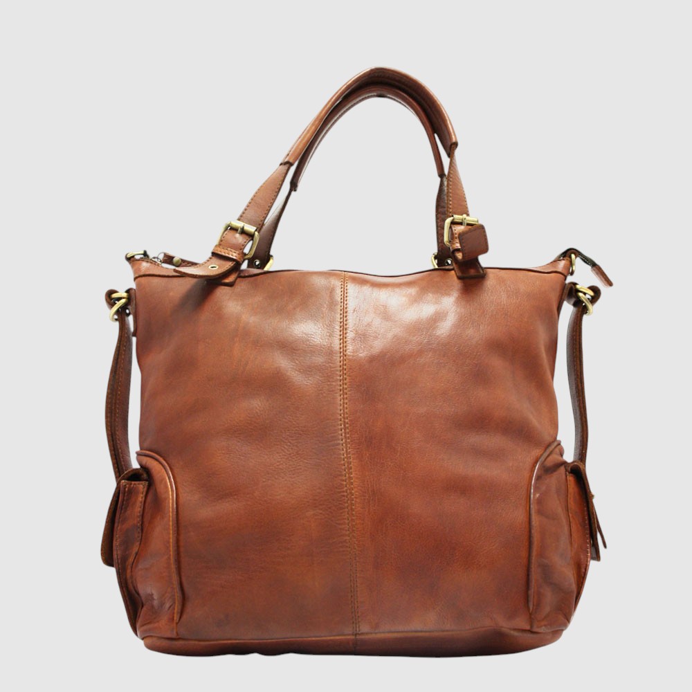 Grand sac à main à poignées en cuir – H.U.N.T