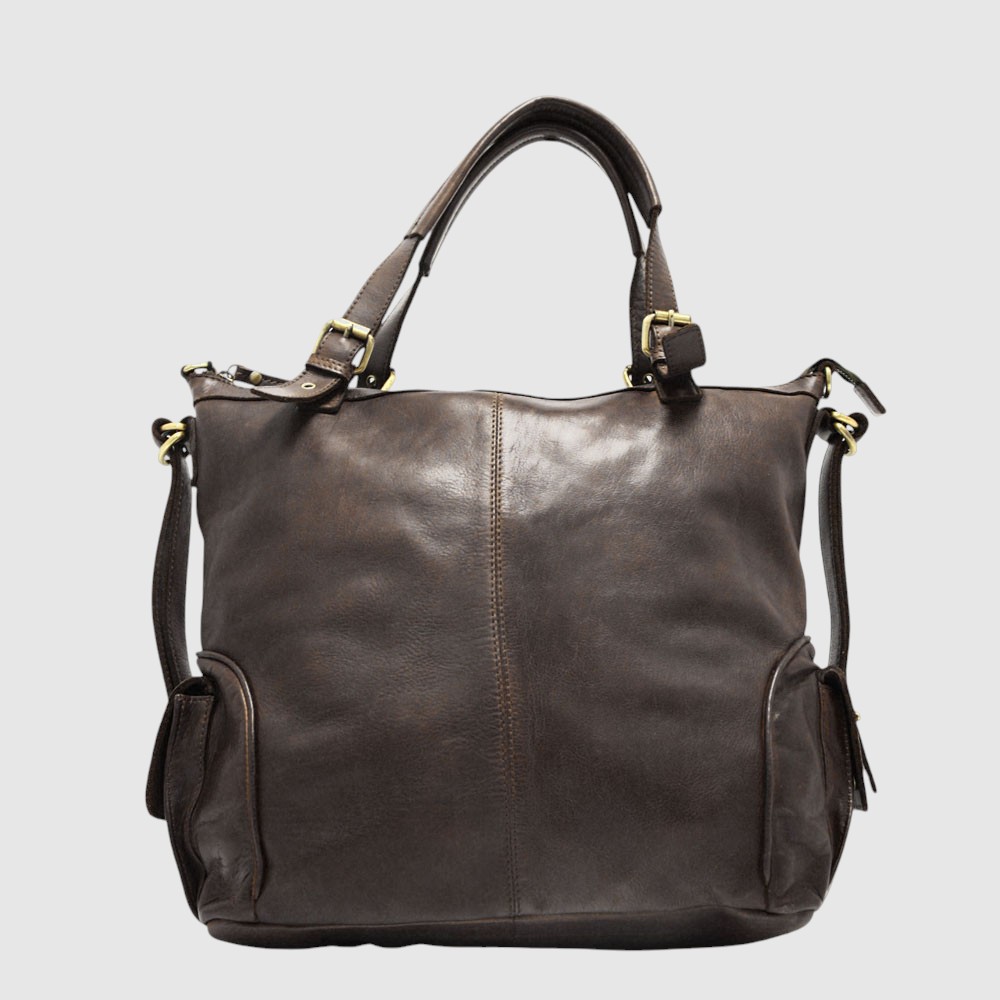 Grand sac à main à poignées en cuir – H.U.N.T