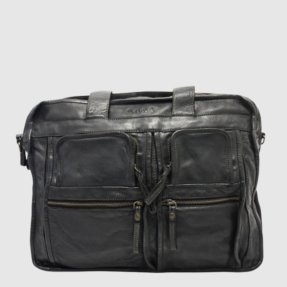 Porte-documents double compartiment en cuir – H.U.N.T