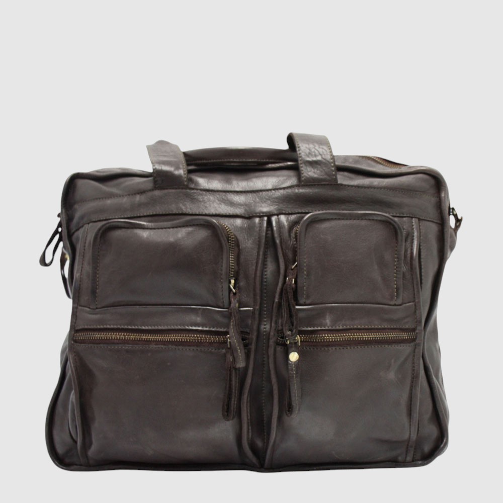 Porte-documents double compartiment en cuir – H.U.N.T