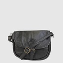 Leather handbag with flap and double compartment – ??H.U.N.T