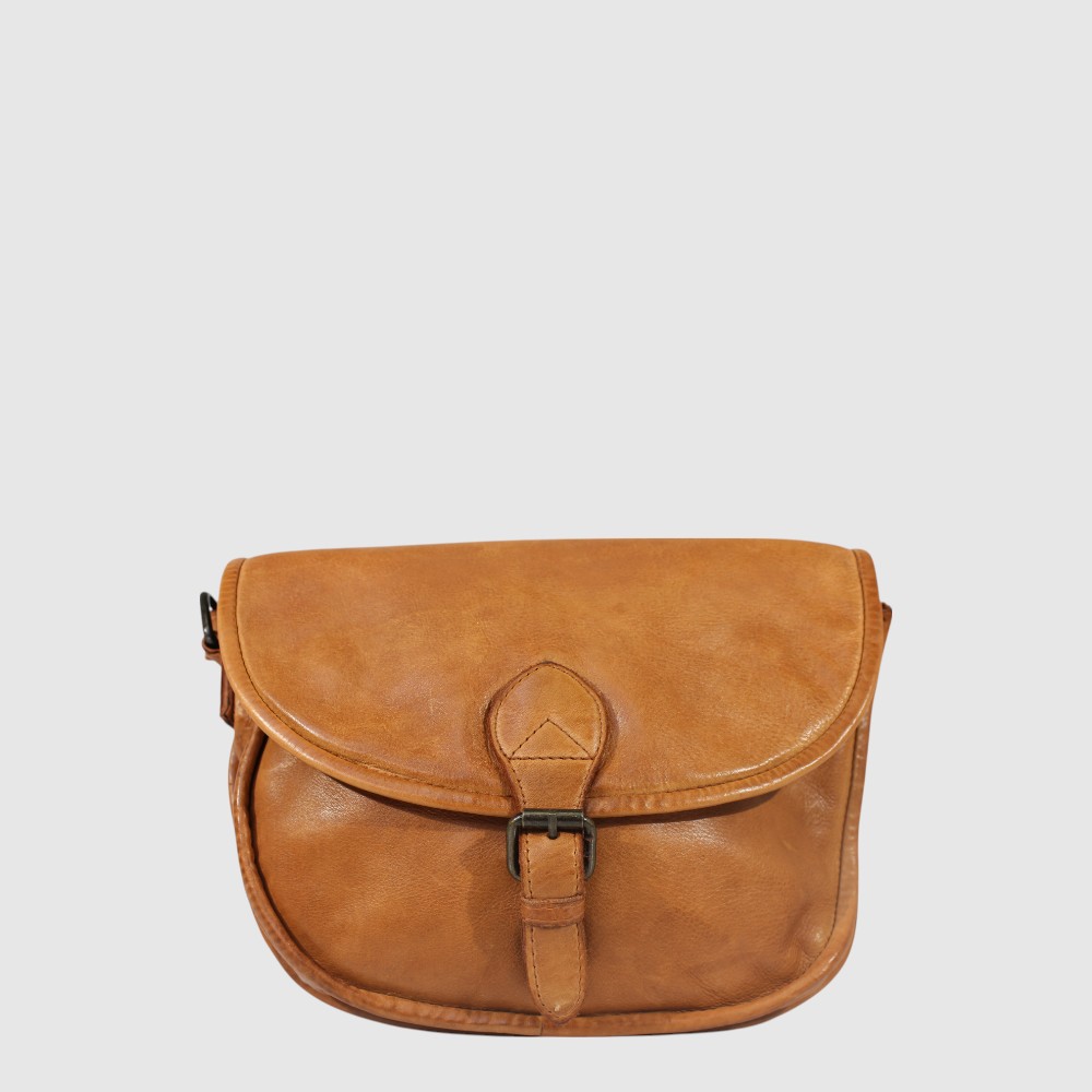 Sac à main en cuir à rabat et double compartiment – H.U.N.T