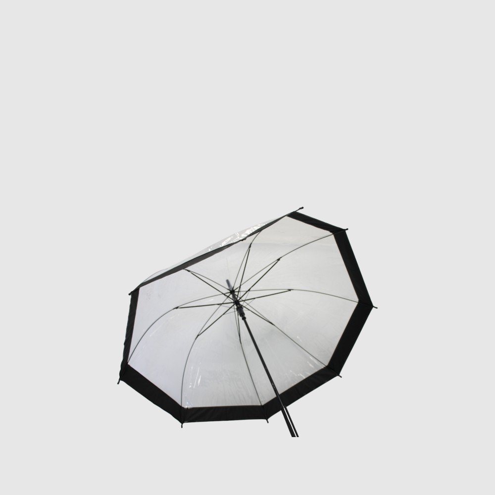 [134-KS-16009S-80] PARAPLUIE LONG TRANSPARENT (NOIR)