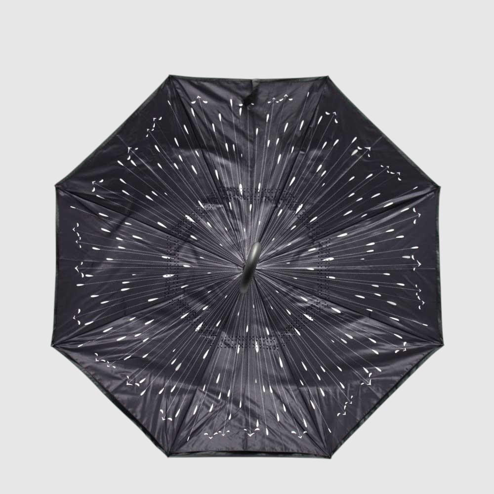 Parapluie long réversible 2 toiles avec imprimé - MAT