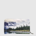 Long vegan leather wallet with landscape print – ZAC