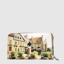 Long vegan leather wallet with landscape print – ZAC