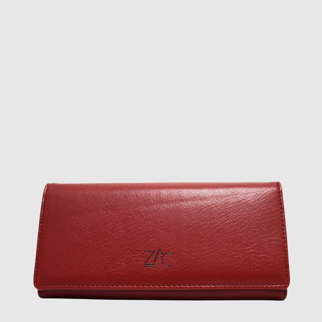 [143-8-170] Portefeuille long en cuir végane – ZAC (ROUGE)