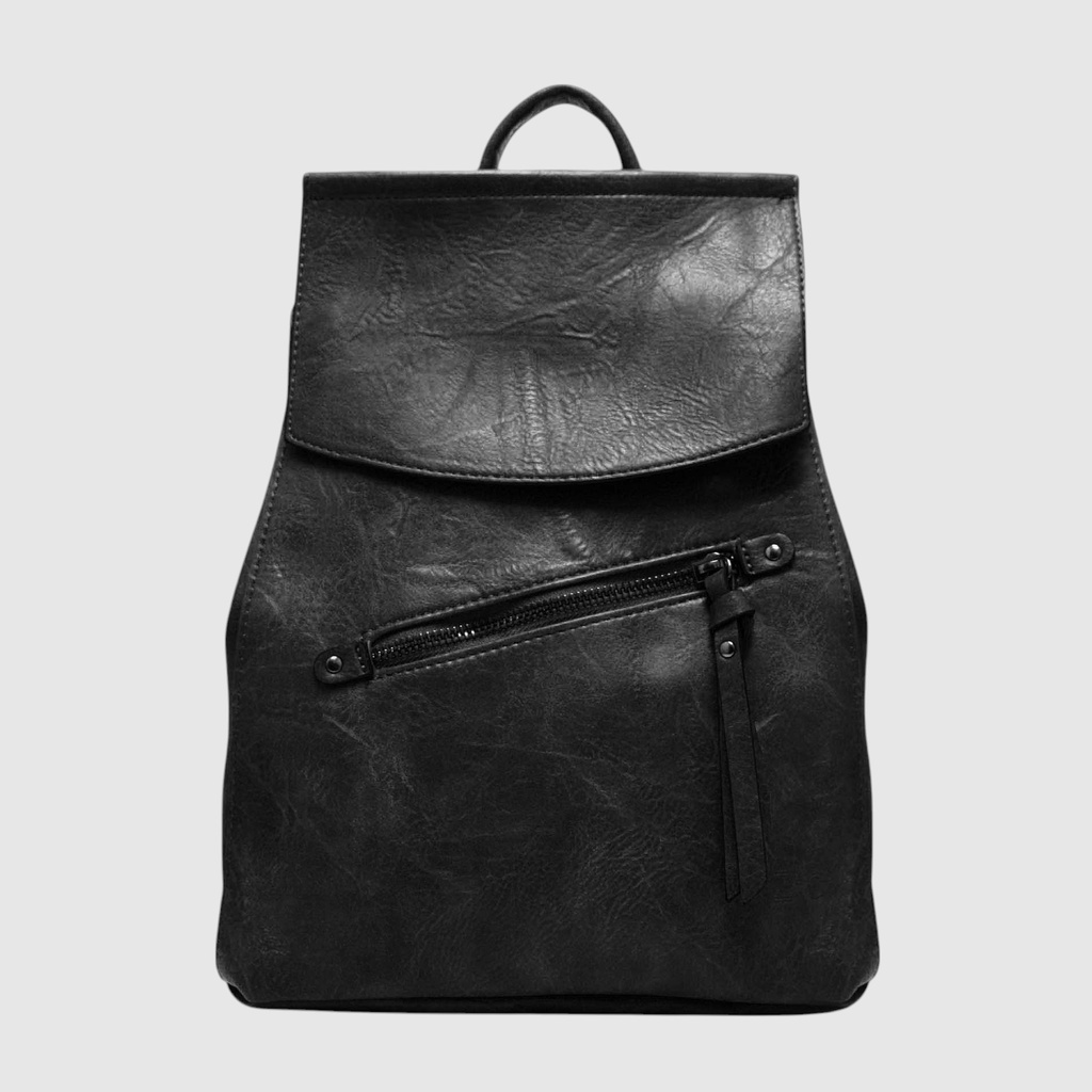 [148-CM28025A-80] SAC A DOS RABAT ZIP FRONTAL (NOIR)