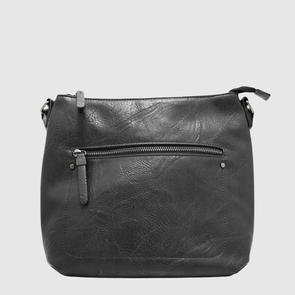 [148-CM32376E-80] TANIA - Sac à main double compartiment – ZAC (NOIR)