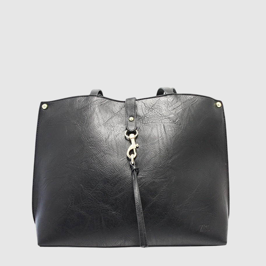 [148-CM32675-80] ZAC double compartment tote bag (NOIR)
