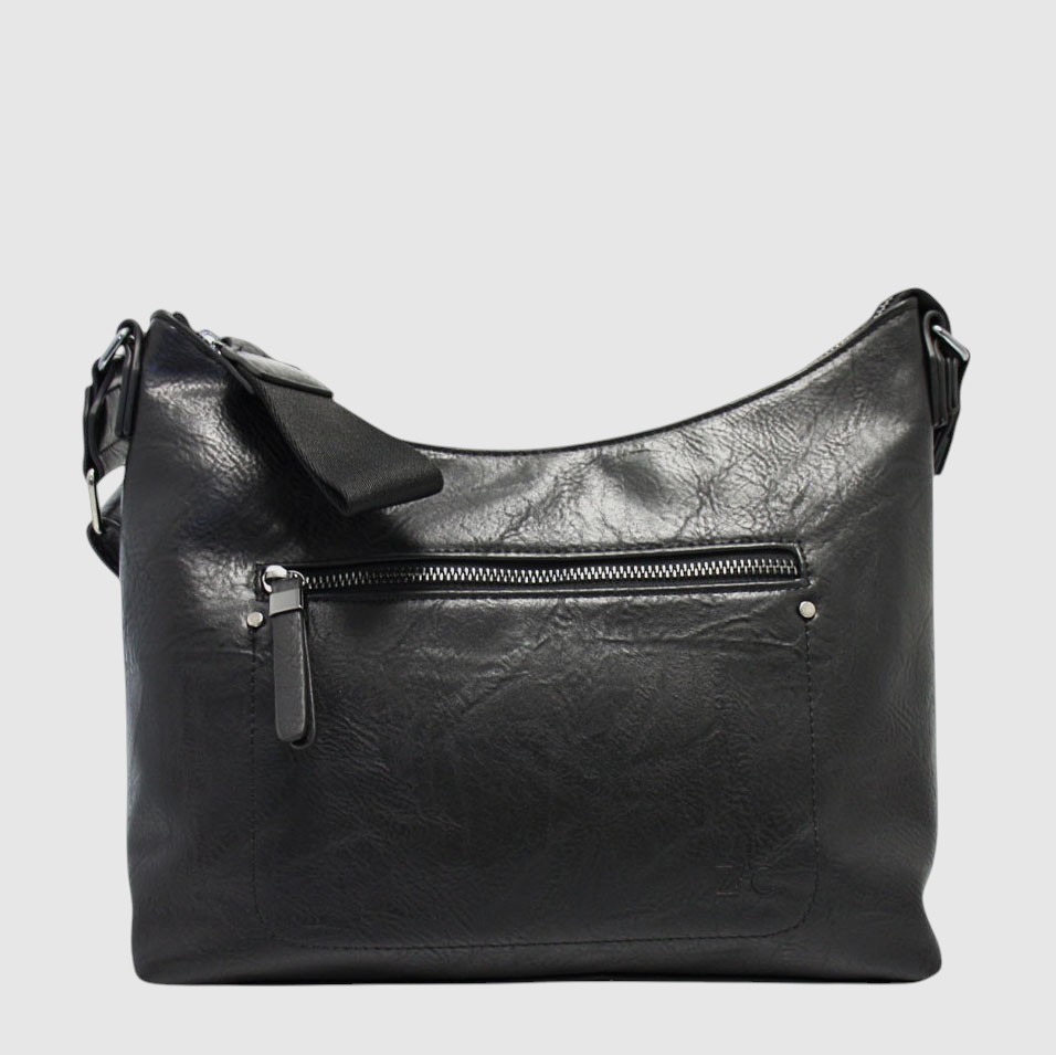 [148-CM33334B-80] ANGIE - Sac à main en cuir végane – ZAC (NOIR)