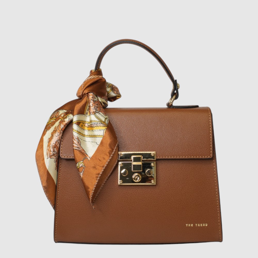 CRISANTEMO - Sac à main en cuir à rabat avec foulard - The Trend