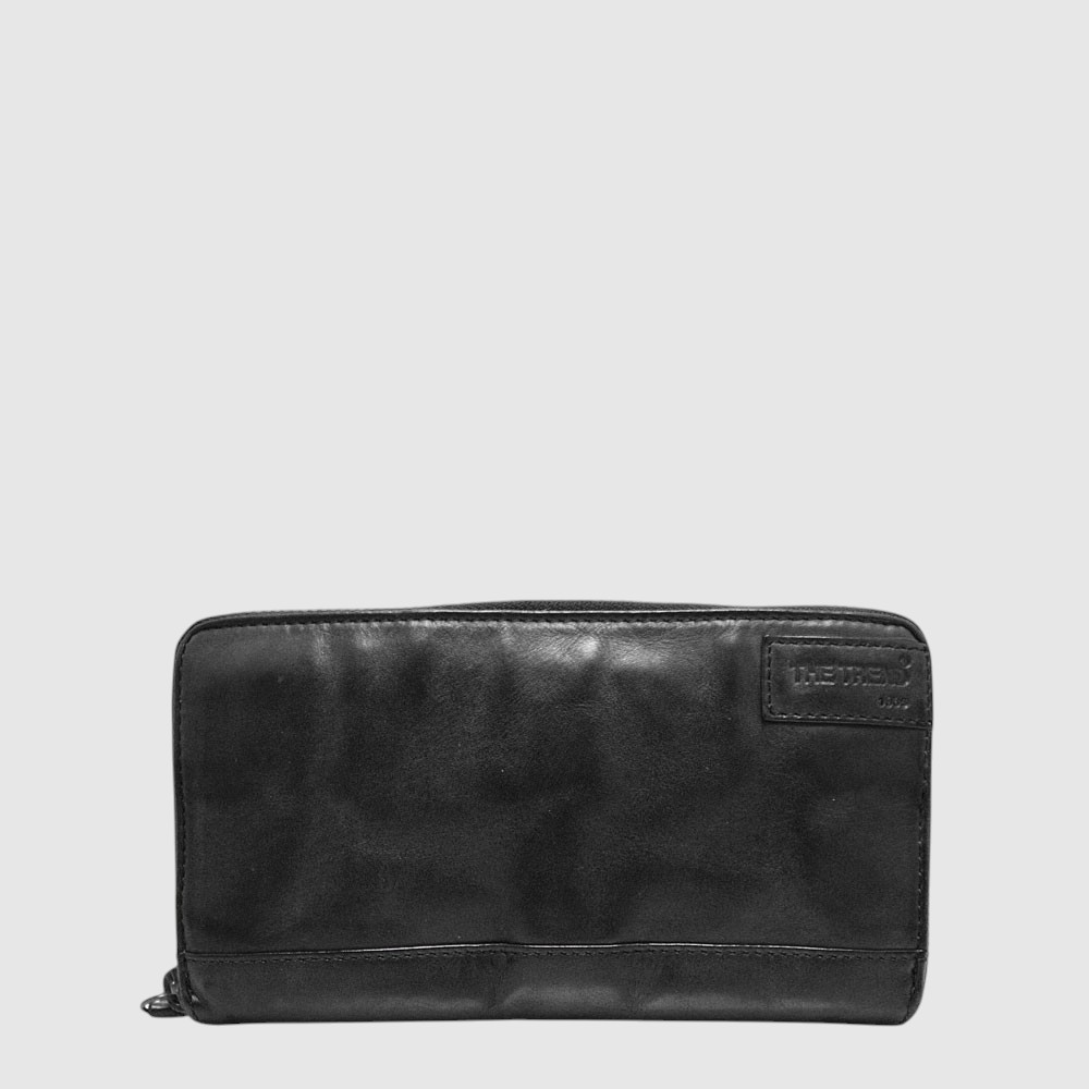 [155-22106-80] PFEUILLE LONG CUIR ZIP CONTOUR (NOIR)