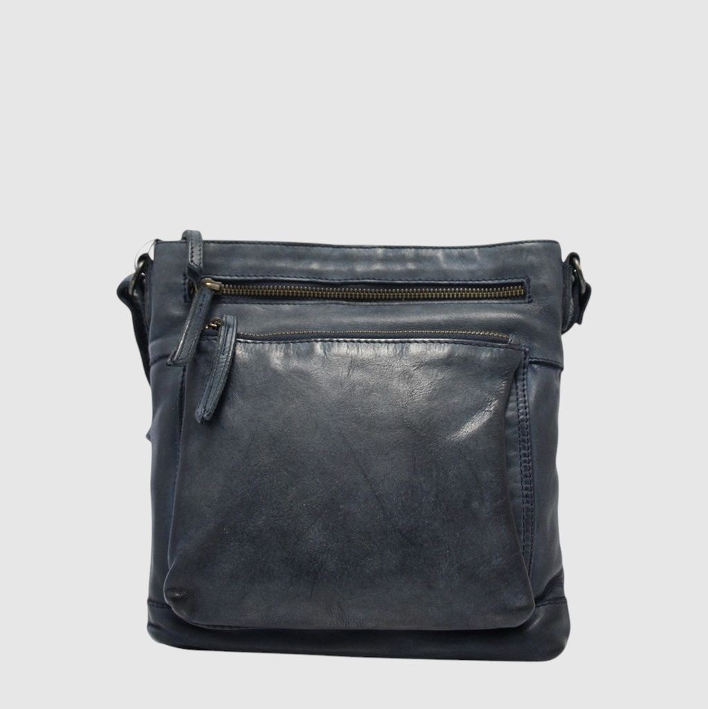 [155-22331-100] Sac à main en cuir vintage – The Trend (DENIM (JEANS))