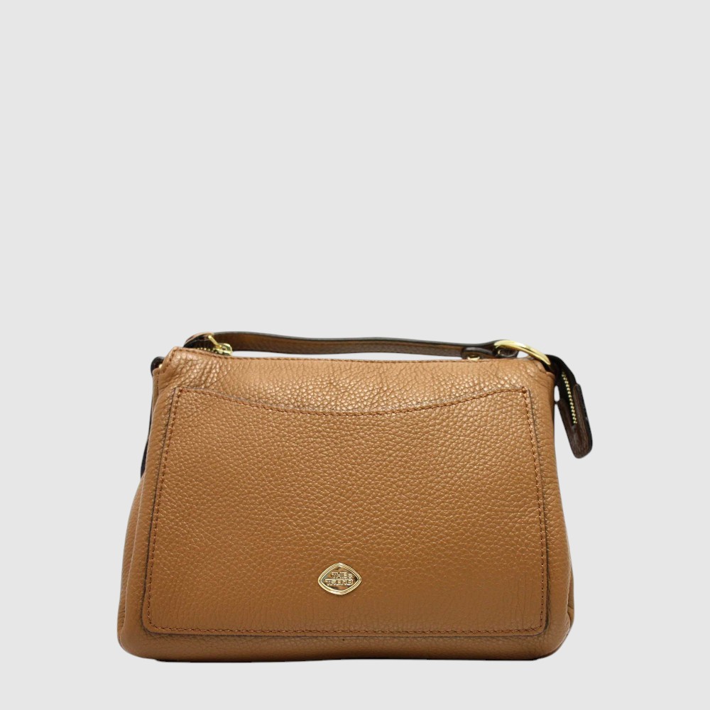 [155-2464248-122] Leather handbag – The Trend (TAN)